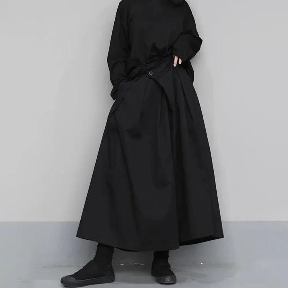 Pantalon Hakama ample à 7 points, Style gothique foncé, nouvelle tendance, jambes larges, sans genre