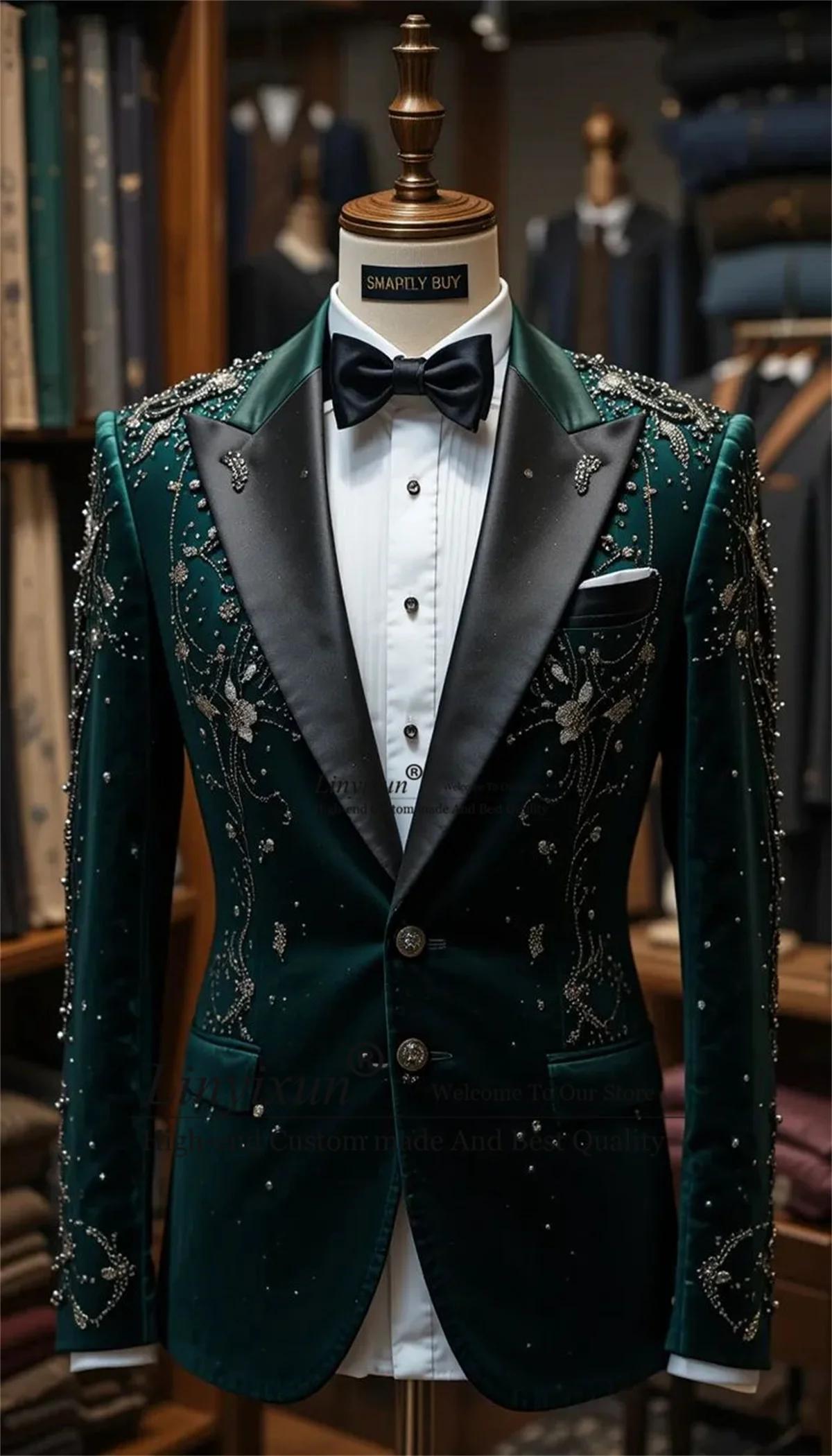 Costume de Luxe pour Homme, Ensemble 2 Pièces, Blazer de Mariage et de Bal, Smoking Personnalisé pou