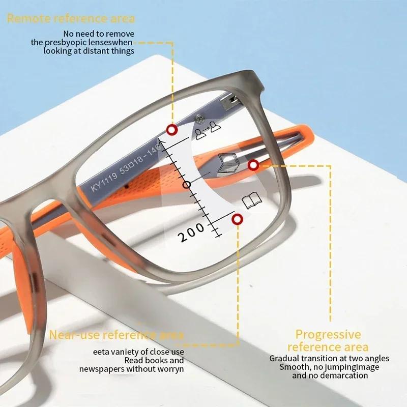 TR90 Anti-lumière bleue multifocale lunettes de lecture hommes femmes progressif près de loin lunett