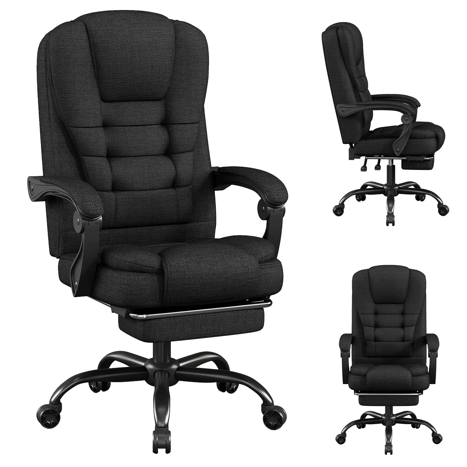 Chaise de bureau de direction ergonomique – Chaise à dossier haut avec appui-tête et soutien lombair