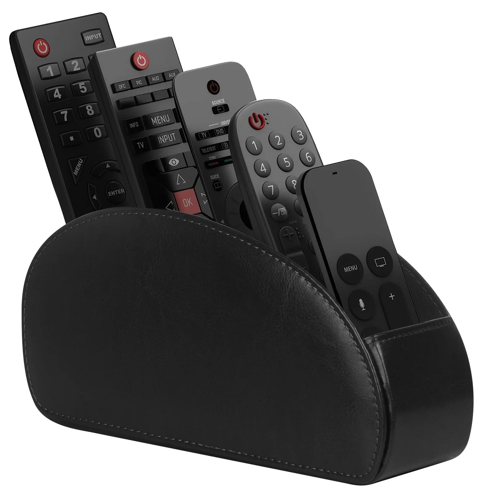 Support de télécommande en cuir PU, 5 compartiments, organisateur multi-appareils pour TV/DVD/Blu-Ra