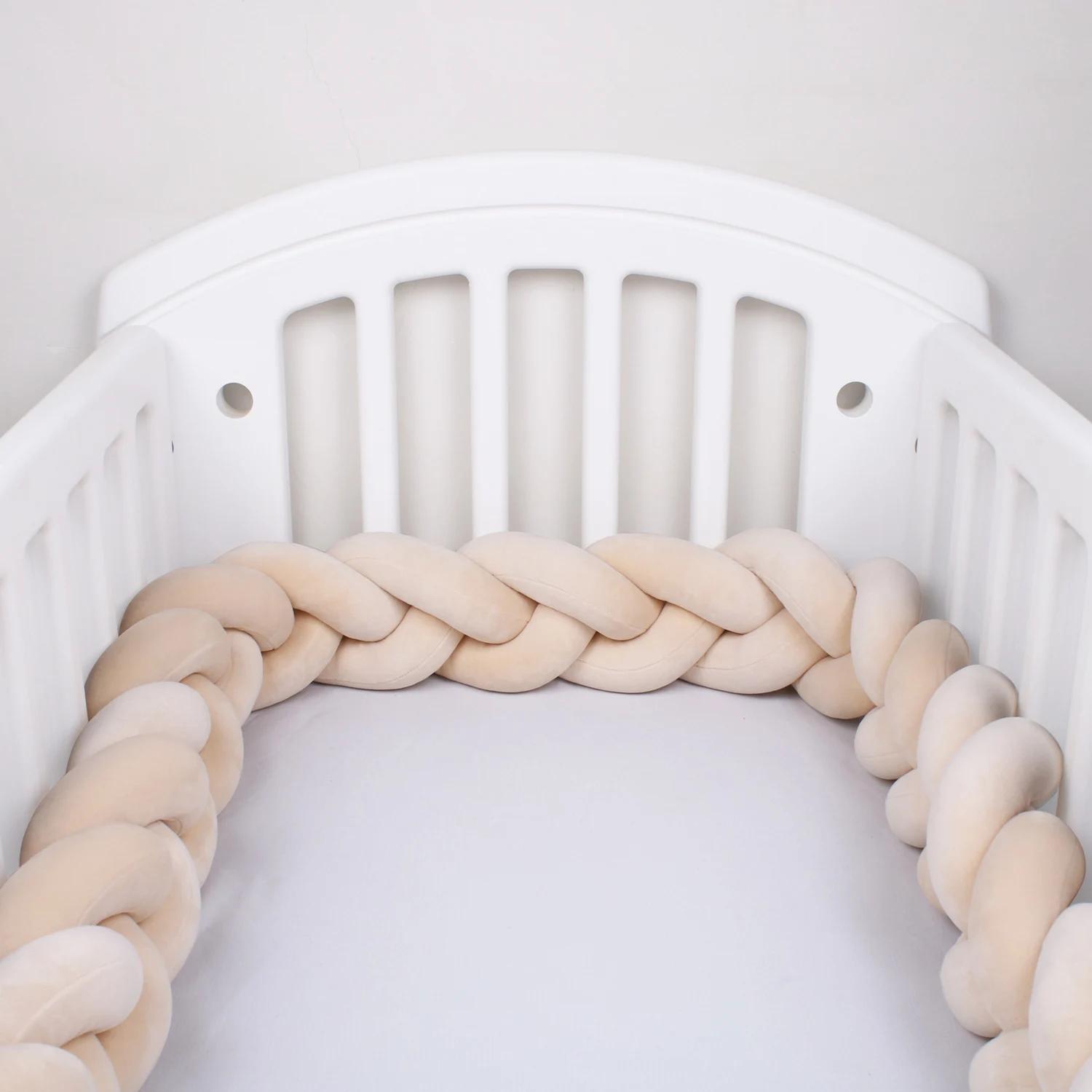    Pare-chocs de lit de bébé tressé à nœud 1M/2M/3M/4M, protection de berceau pour bébé, oreiller e