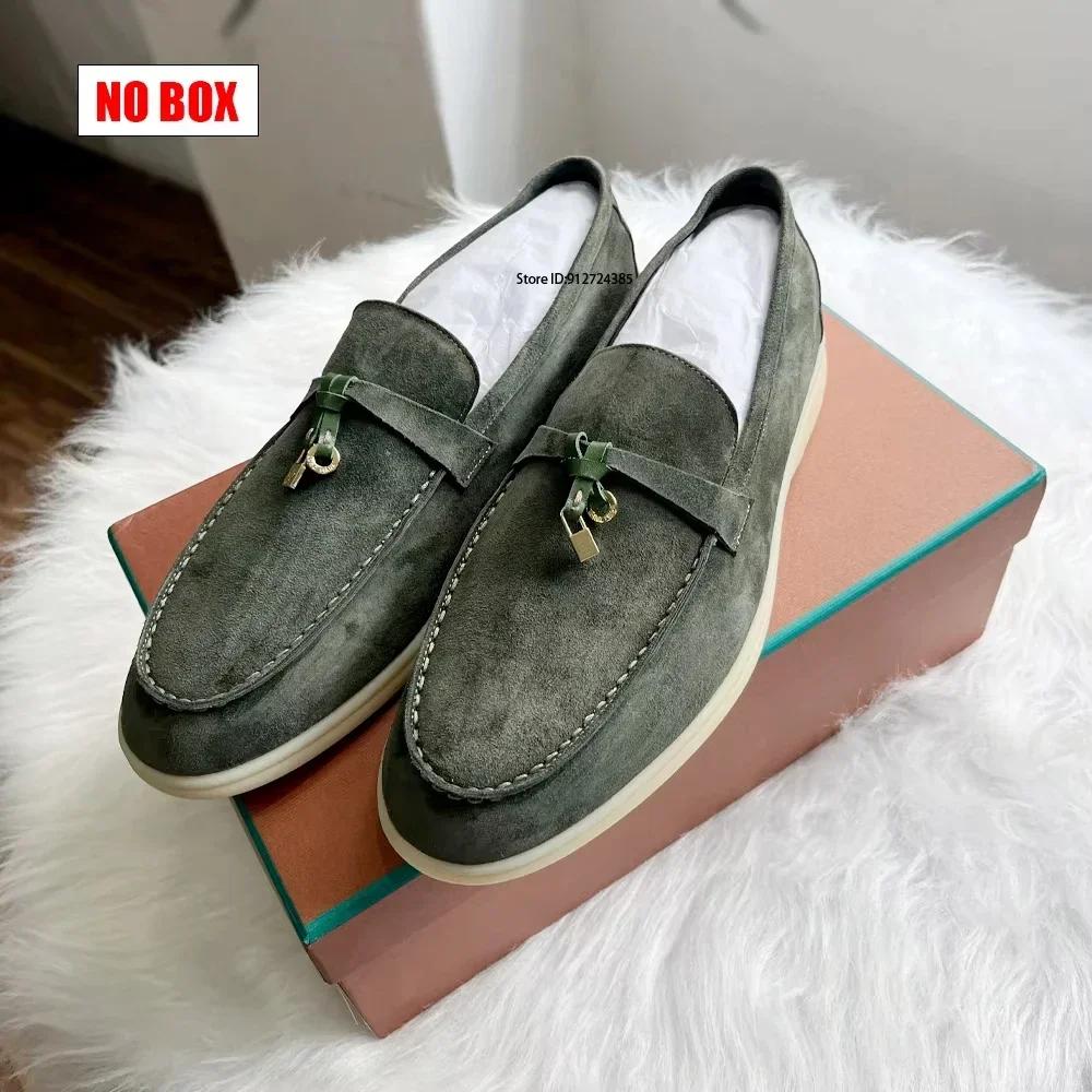 2026 New Arrival Timeless British Casual Shoes | Fringed Metal Buckle Flat Couple Shoes - European E