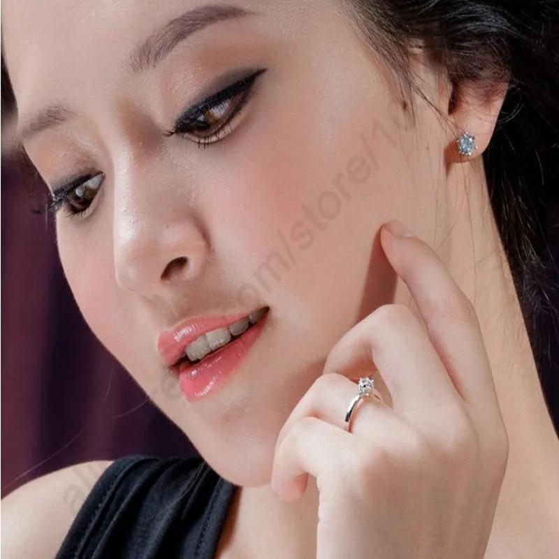 Bagues classiques élégantes en argent Sterling 925 véritable, bijoux en cristal Zircons cubiques 6 g