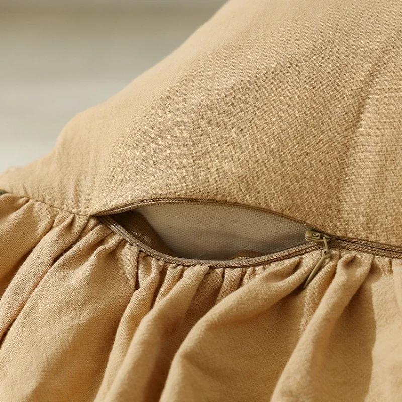 Juste de coussin à volants en coton pour la décoration de la maison, jeté de canapé, taie d'oreiller