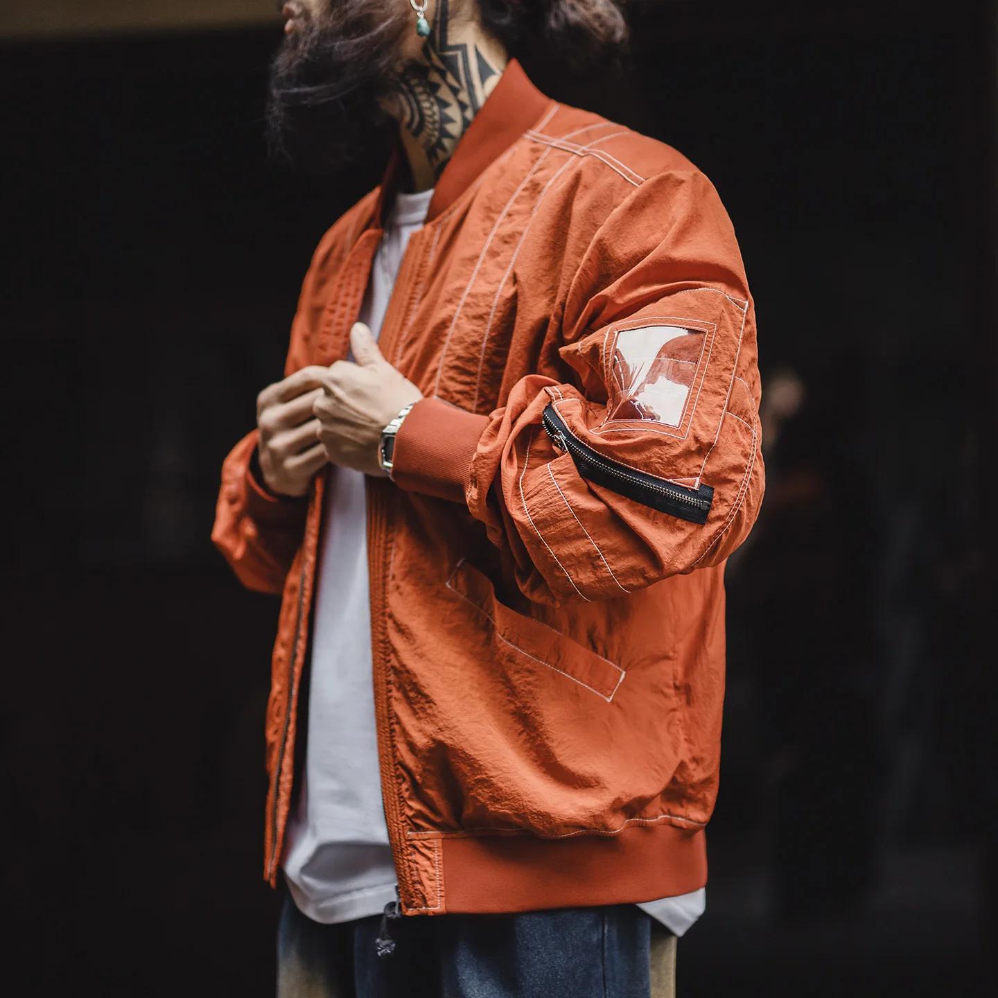 Blouson bomber MA1 Maden pour homme, veste de pilote légère, fermeture éclair, style baseball classi