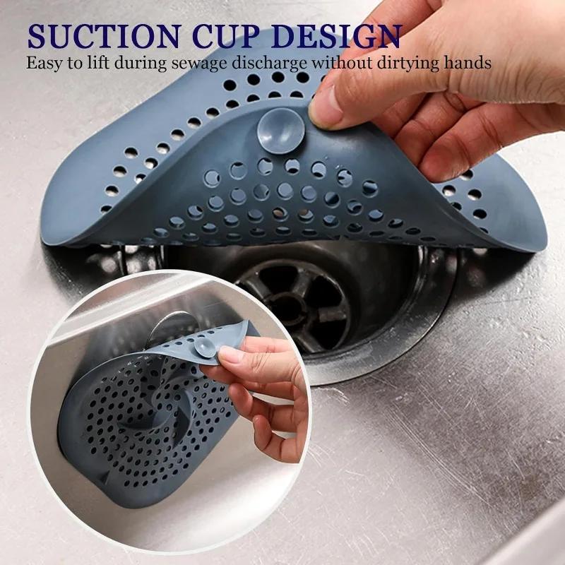 Couvercle de vidange de douche, collecteur de cheveux, baignoire de salle de bains avec ventouse, fi
