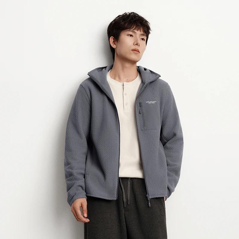Semir veste hommes antistatique polaire tricot 2025 hiver nouveau haut à capuche Patchwork extérieur