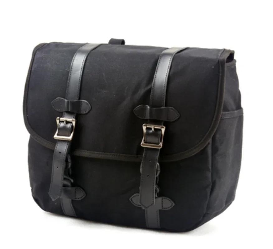 Sac latéral en toile teintée pour moto, sac de moto vintage, sac de vélo extérieur, batik, avertir