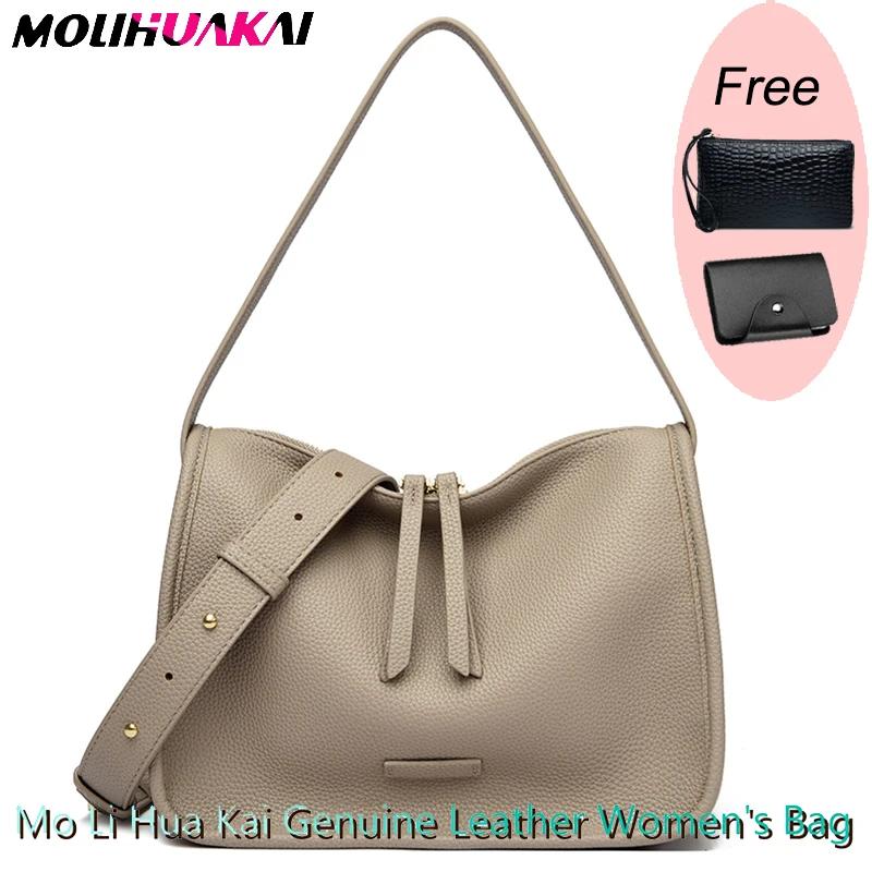 Sac à main de luxe en cuir souple pour femmes, fourre-tout, nouvelle marque, sac à bandoulière en cu