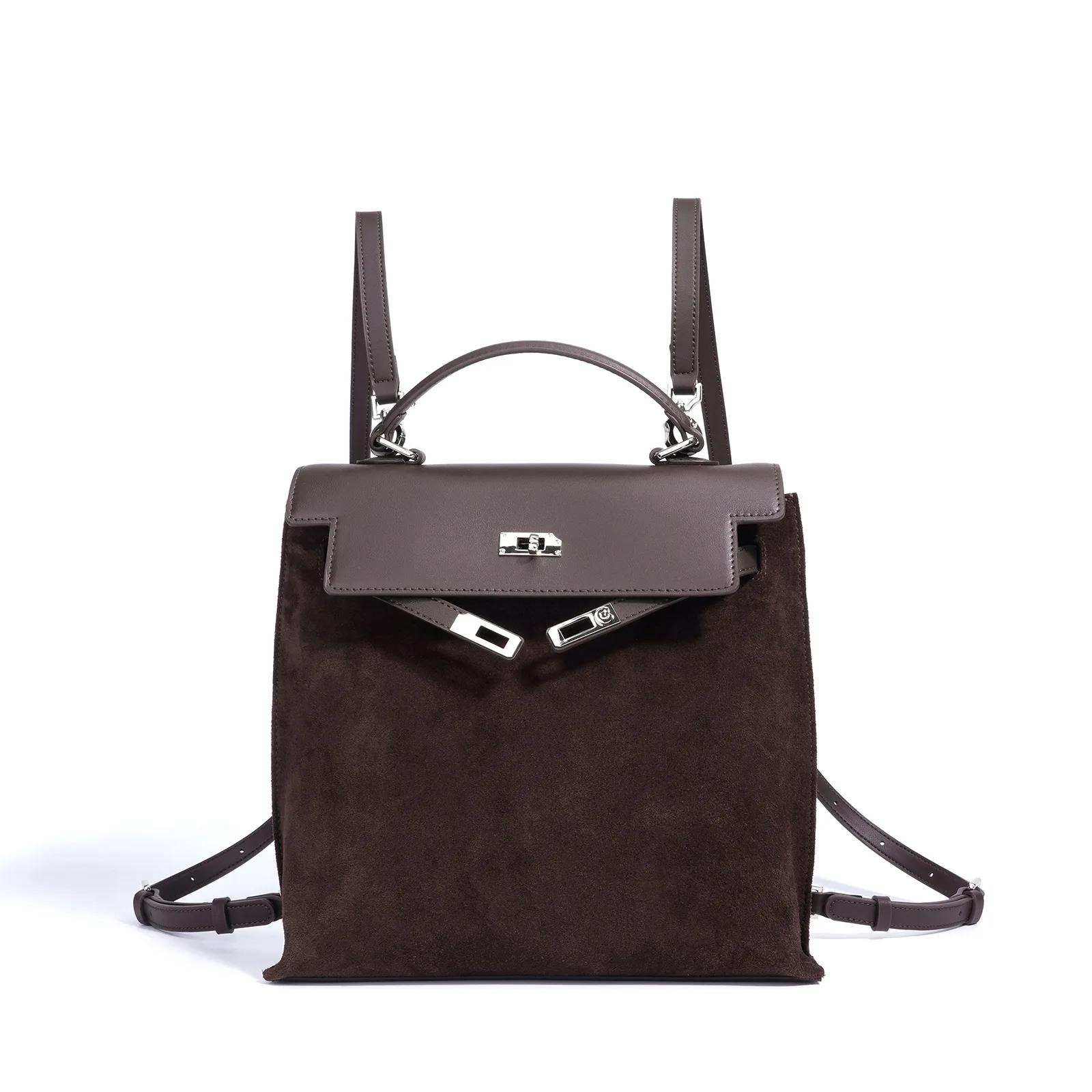 Sac à dos Vintage en daim et cuir pour femmes, fourre-tout multifonctionnel à bandoulière, fourre-to