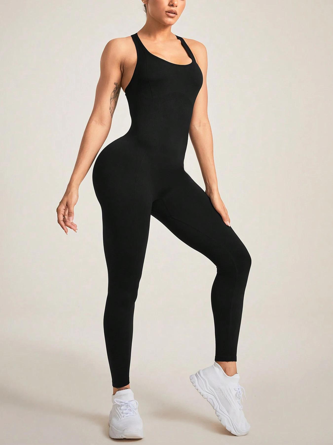 Combinaisons pour femmes, barboteuse d'entraînement de yoga une pièce sans couture
