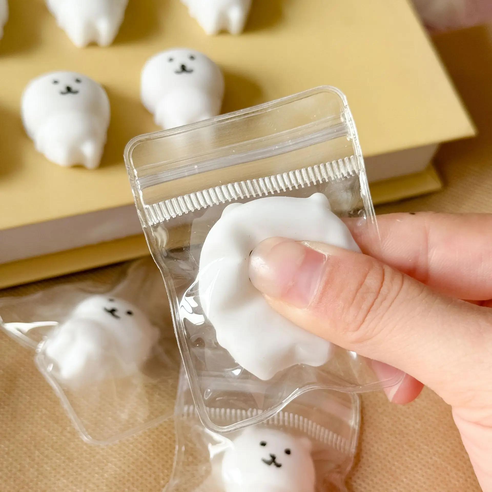 Jouet amusant à pincer d'ours auto-déversible, 6 pièces, Expression mignonne, soulage le Stress, pet