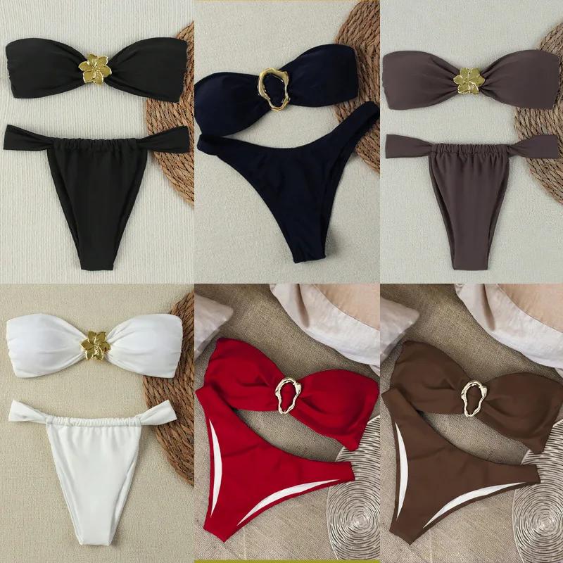 Ensemble bikini bandeau push-up sexy 2026 - Maillot de bain brésilien string pour femme