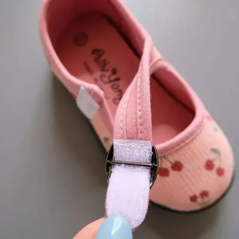 HoneyCherry – chaussures en toile de velours côtelé pour filles, chaussures d'intérieur à bouche car