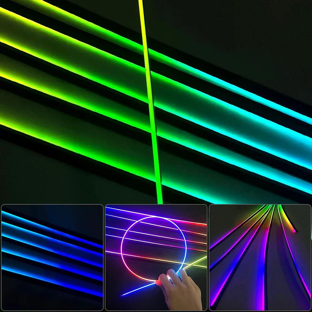 18 en 1 64 couleurs RGB symphonie voiture lumière ambiante intérieur acrylique Guide LED bande lumin
