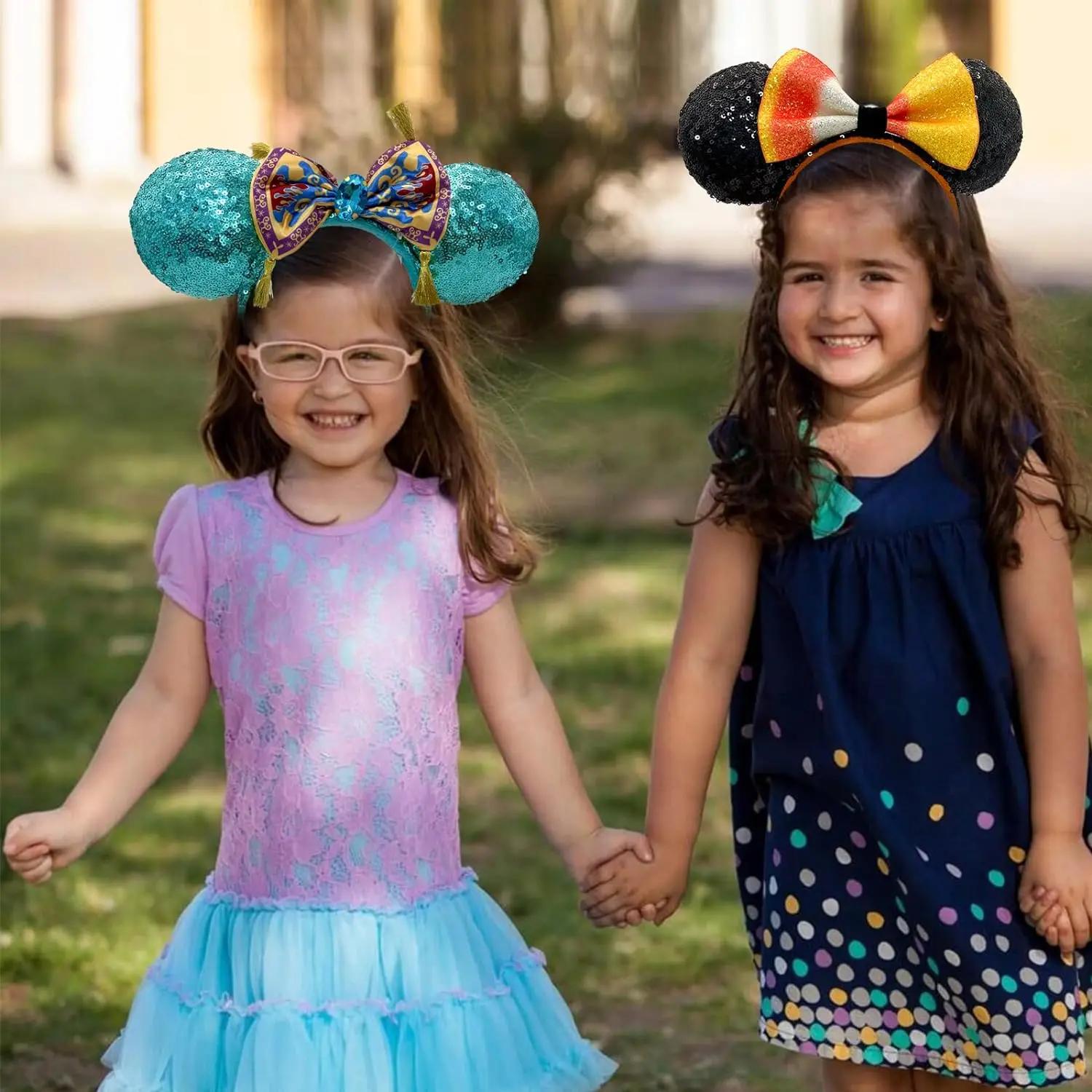 Serre-tête Disney Mickey Mouse à pois avec grands nœuds en peluche pour déguisement adulte enfant