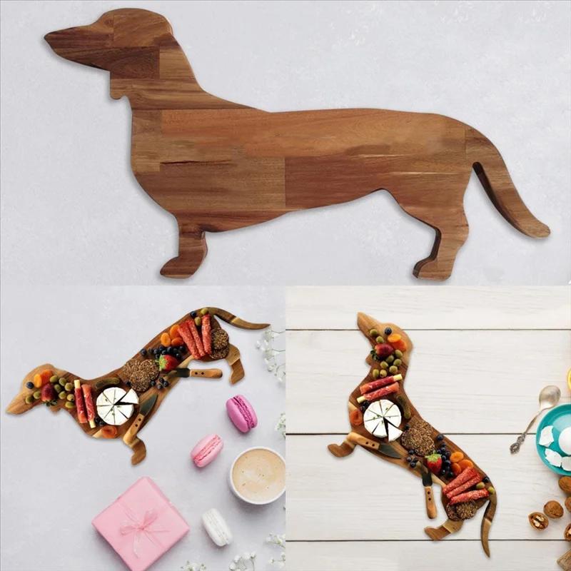Dachshund Dog Queplate Cheese Board Cutting, Cute Christmas Board, 15.7"