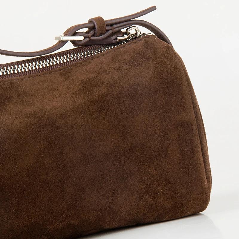 Donna-in – sac à main en daim de première couche pour femmes, en peau de mouton, en cuir véritable a