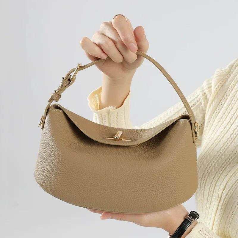 Sacs à bandoulière de luxe pour femmes, sacs à main classiques en cuir de vache véritable, sacs à ba