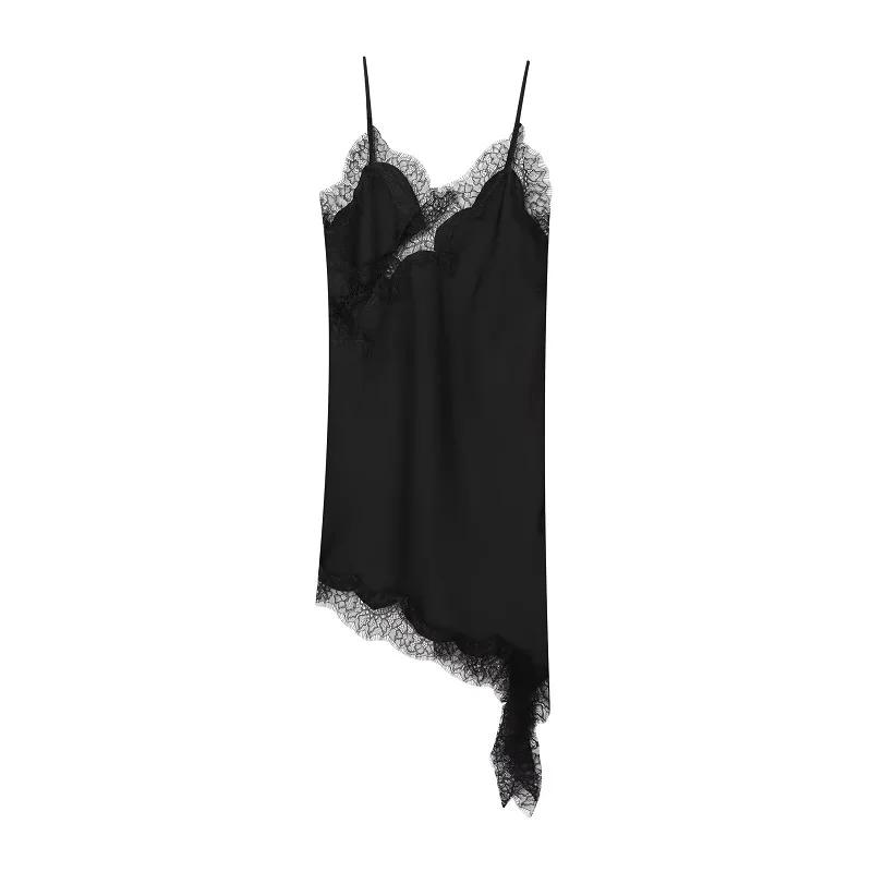 MUJER 2025 dentelle robe femme noir dos nu robes courtes pour les femmes asymétrique fête femmes rob