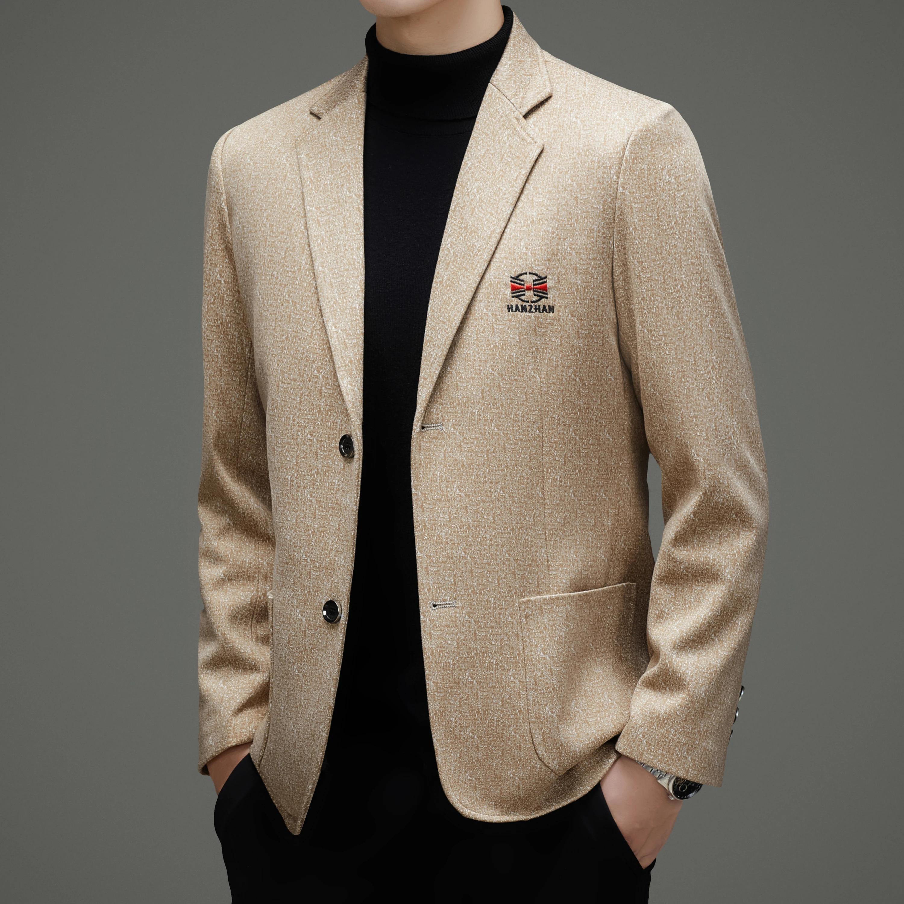 Nouvelle Collection Printemps 2026 – Veste de Costume Décontractée Brodé(e) à Double Boutonnage pour