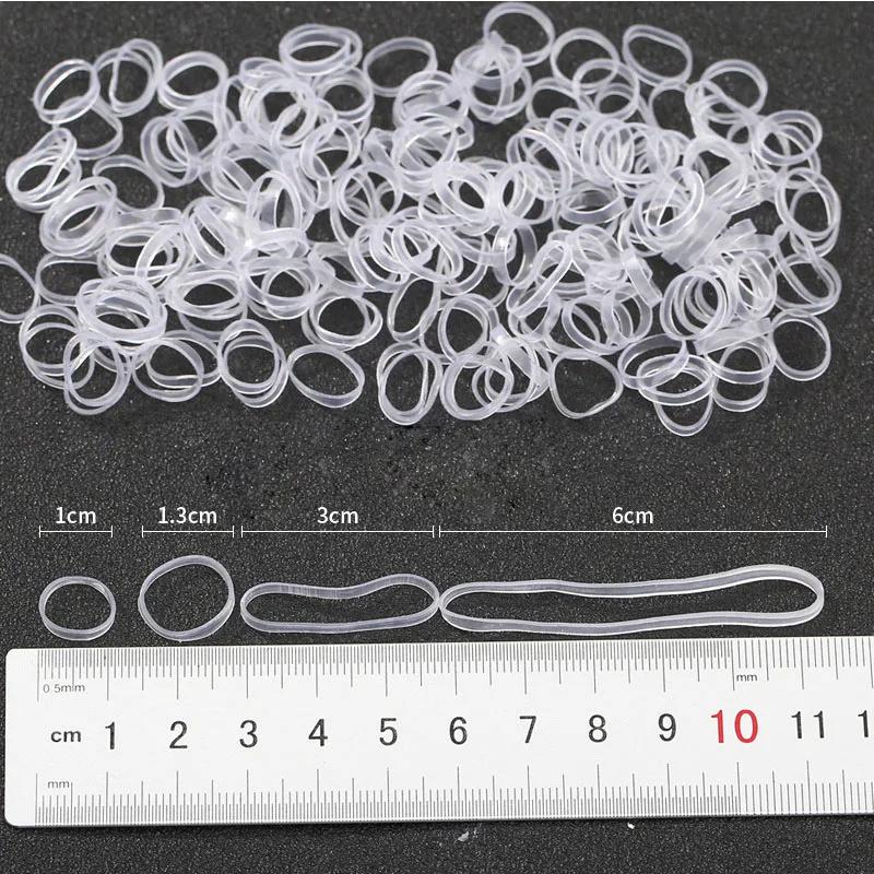 Bande de caoutchouc en Silicone transparente à haute élasticité, Mini élastiques pour cheveux transp
