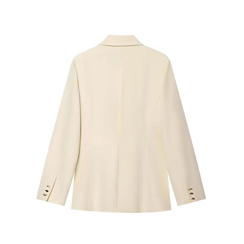 NLZGMSJ 2026 Nouveauté Printemps – Ensemble Chic Femme de Bureau : Blazer Uni à Manches Longues et P