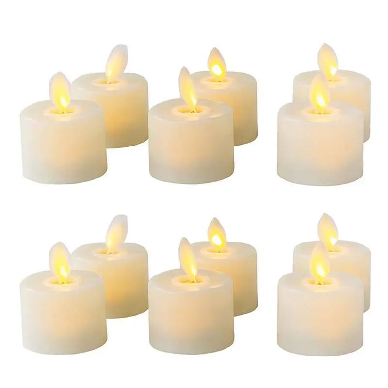 Mèche mobile sans flamme avec télécommande, fausse bougie électronique, LED, Noël réaliste, église, 