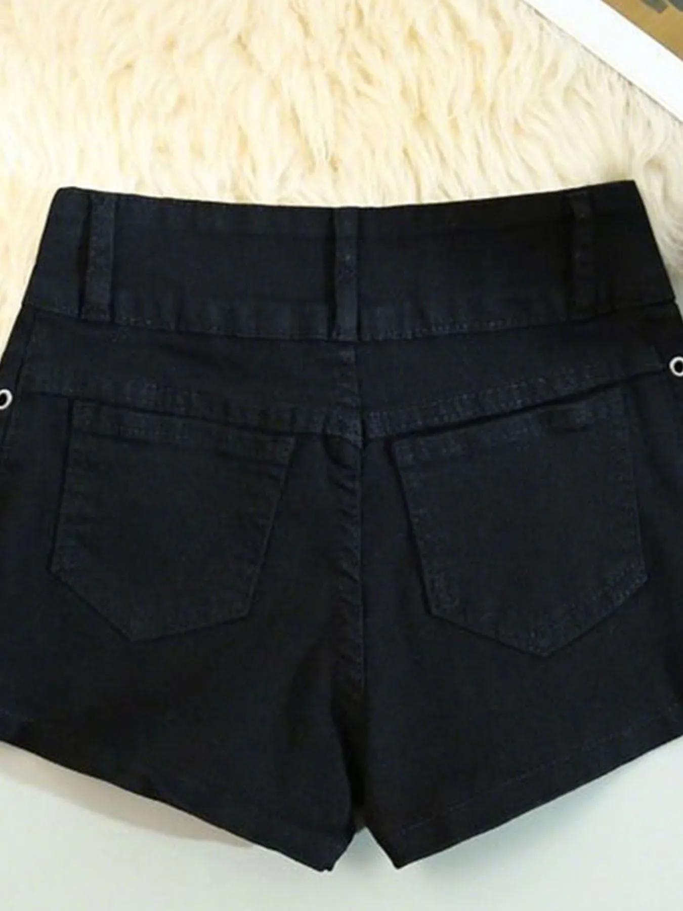 Shorts Femme Moulants Créatifs à Lacets – Tendance Streetwear Quotidien, Style Personnalisé pour Étu