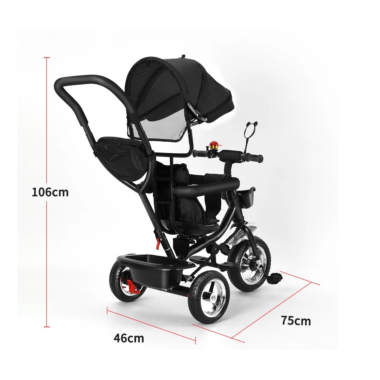 Tricycle bébé évolutif 1 à 5 ans, vélo pour les enfants plus âgés, siège réversible, grand panier et