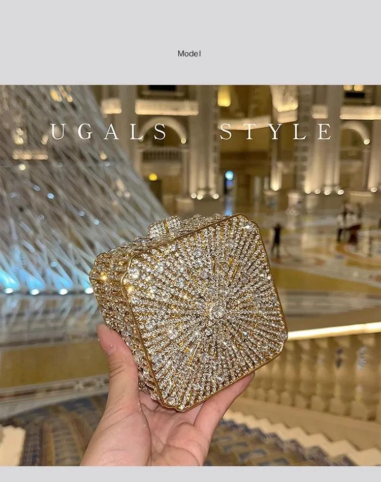 Cristal strass diamant sac de soirée paillettes Mini boîte de luxe concepteur mode pochette sac à ma