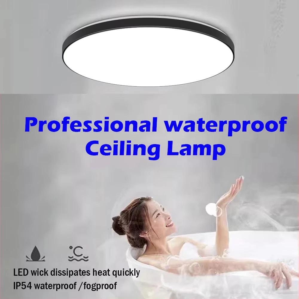Plafonnier Led rond étanche pour salle de bain, cuisine, 30W 40W, pour salon, balcon, toilettes, 110