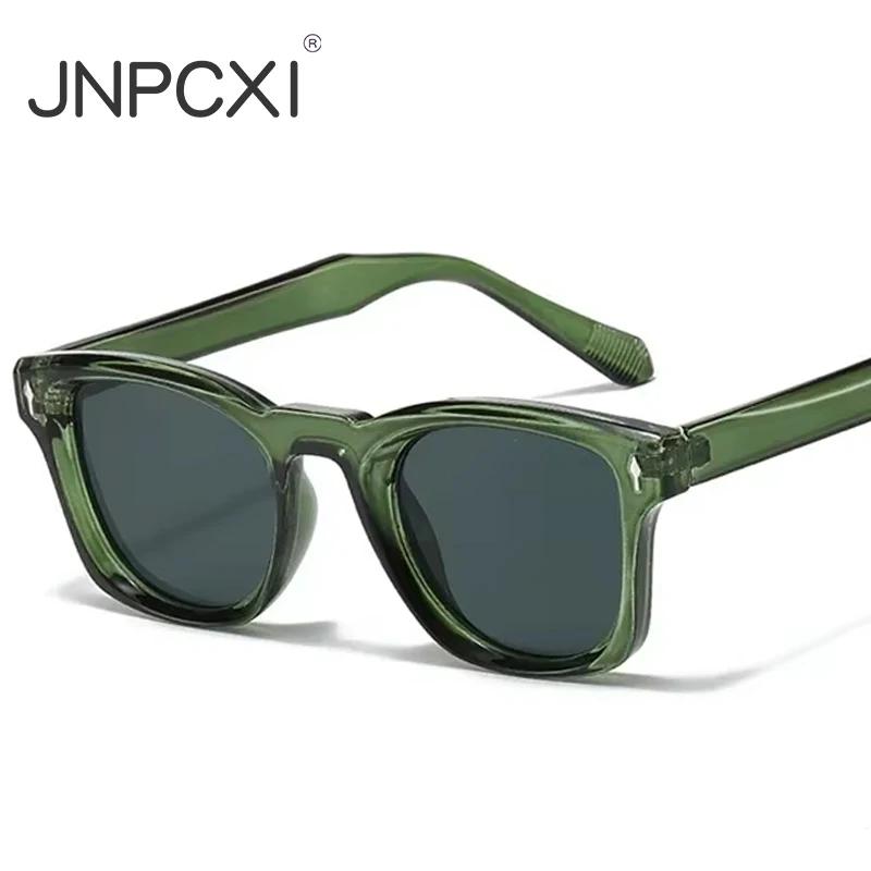 JNPCXI rétro Rivets carré lunettes de soleil femmes mode dégradé nuances UV400 hommes vert noir lune