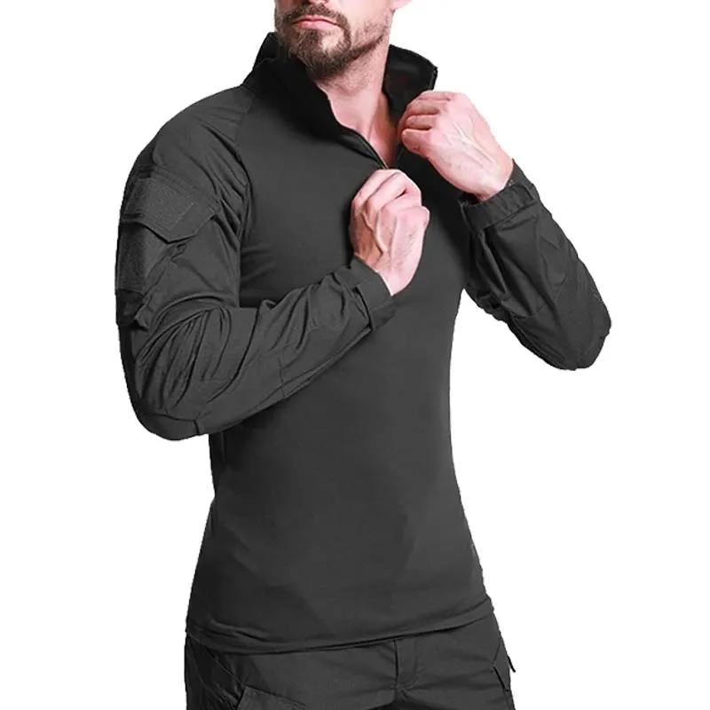 Chemises tactiques d'extérieur pour hommes, tenue à manches longues, chemise de Combat, fermeture éc
