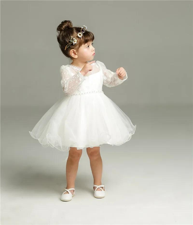 Robe à manches longues pour bébés filles, robe de fête d'anniversaire pour tout-petits, robe de mari