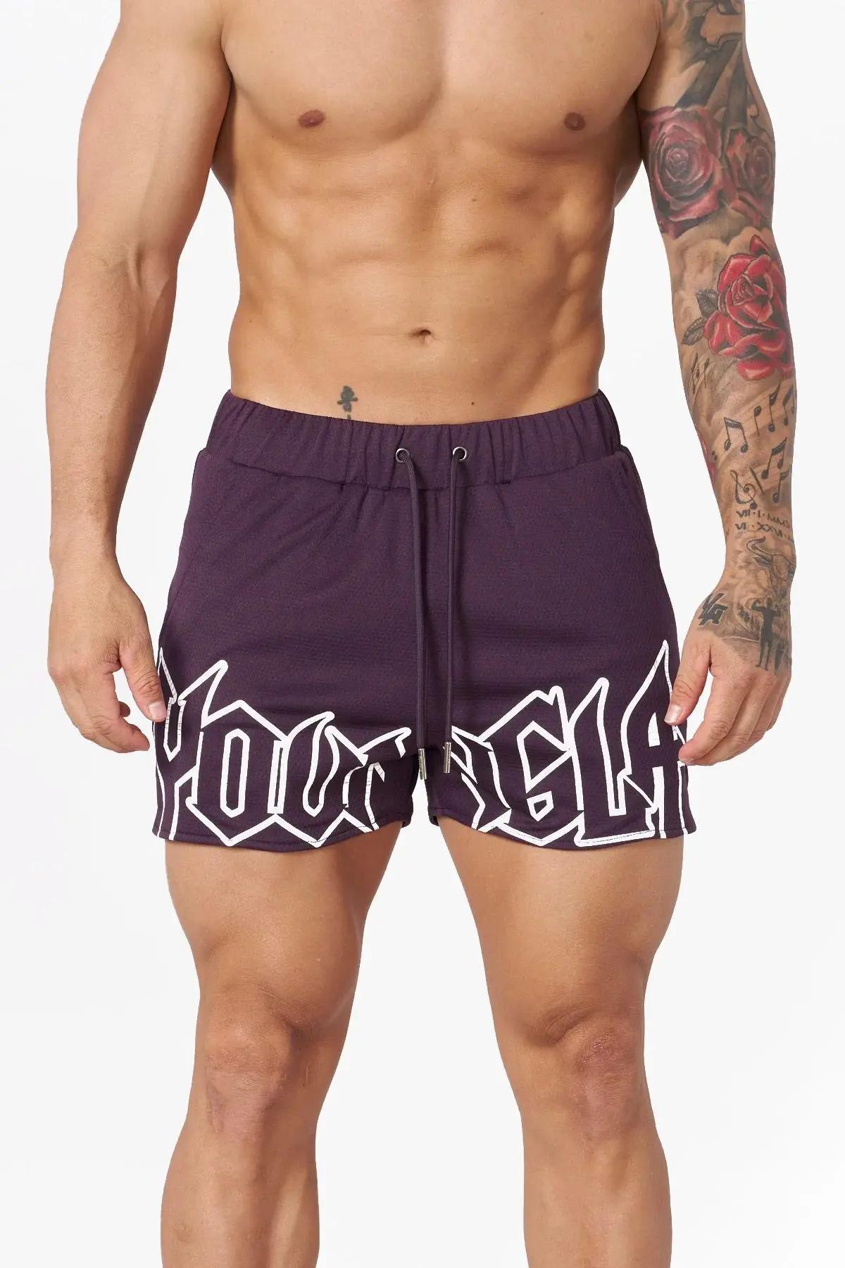 YA short de sport d'été pour hommes, musculation, Fitness, séchage rapide, respirant, décontracté, c