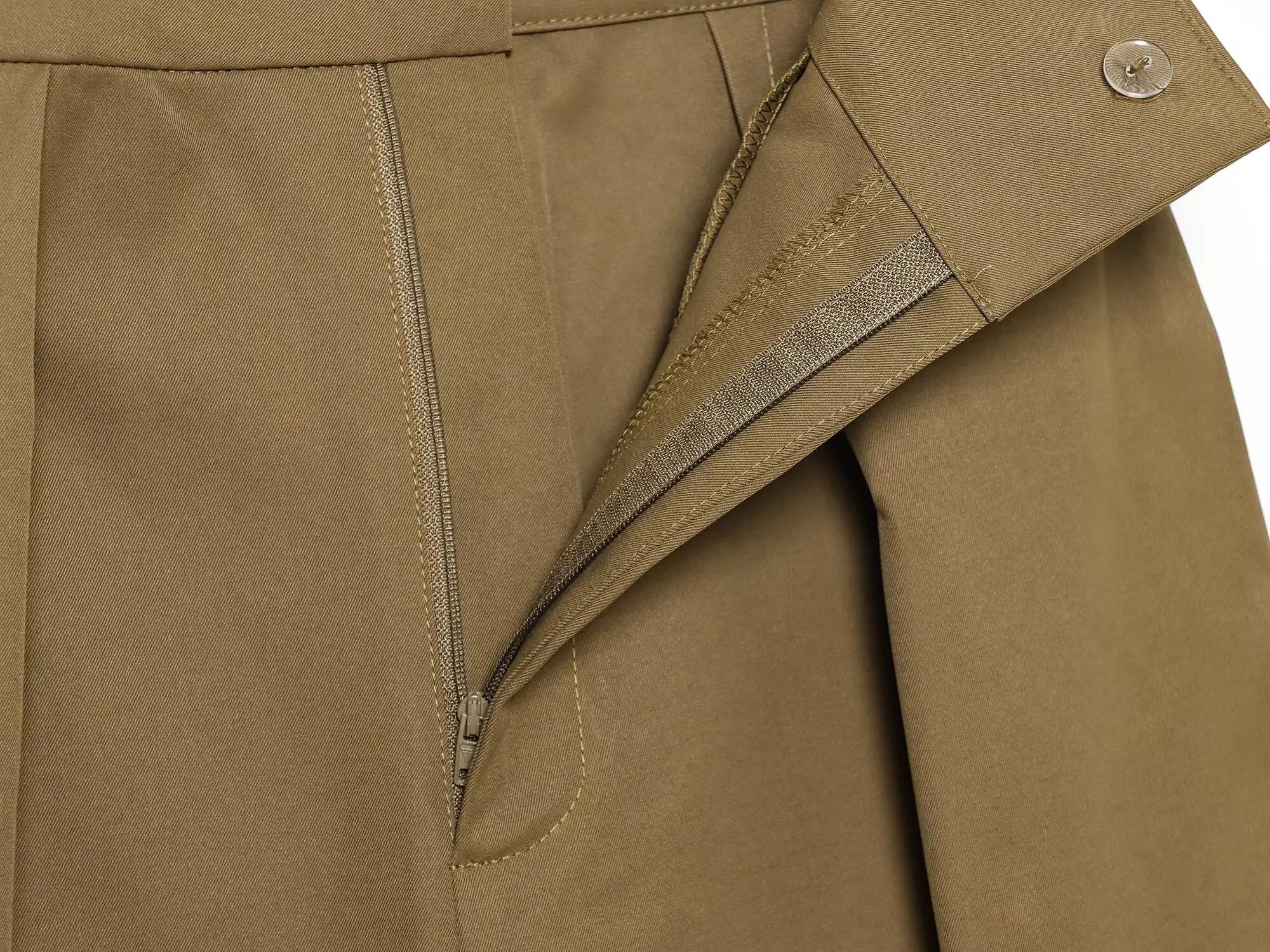 Pantalon palazzo plissé taille haute coupe ample ETJ 2026 pour femme, idéal pour le travail, les voy