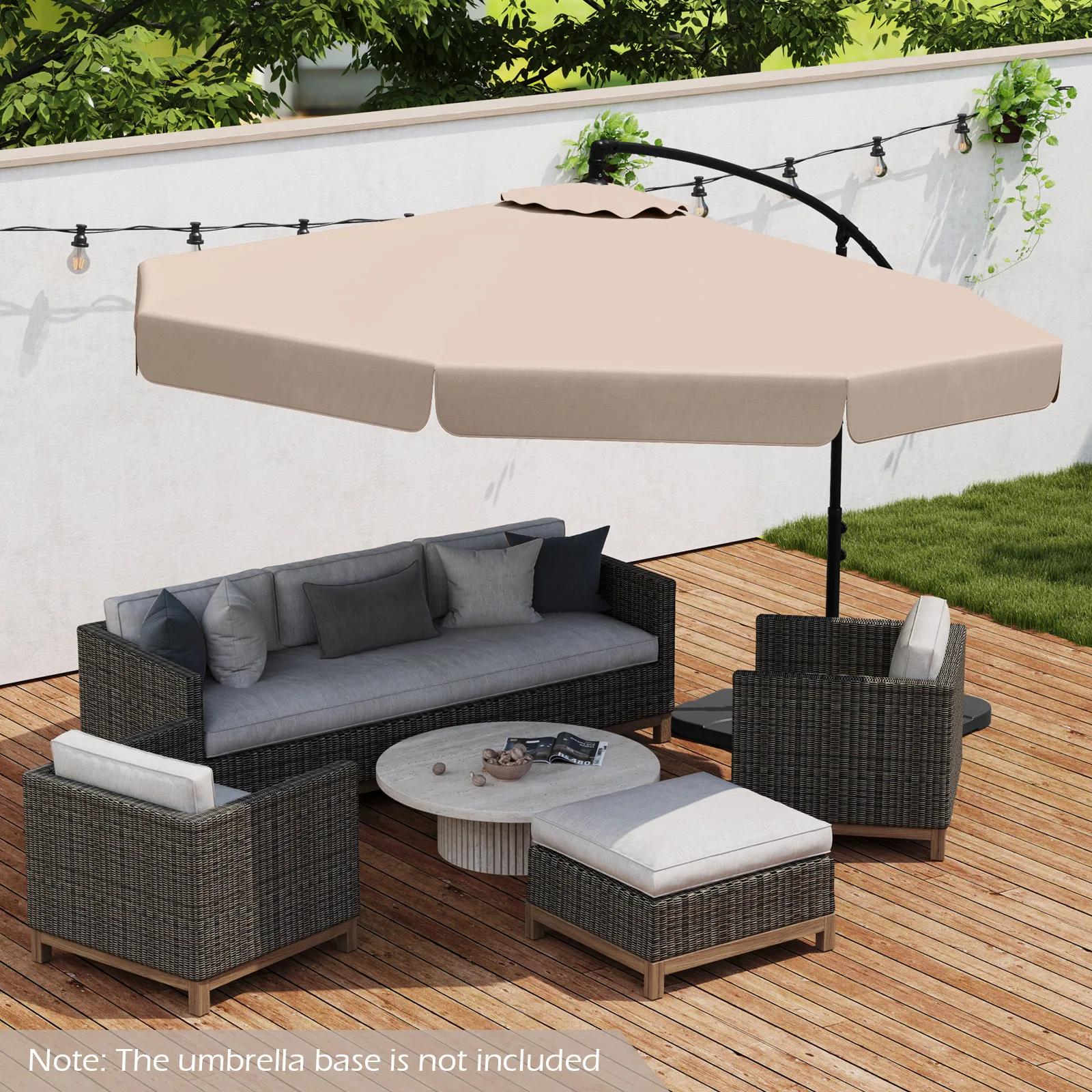 Parasol suspendu décalé de 10 pieds, en porte-à-faux avec couvercle