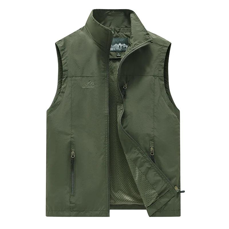 FGKKS printemps nouveaux hommes gilet loisirs de plein air couleur unie gilet jeune d'âge moyen phot