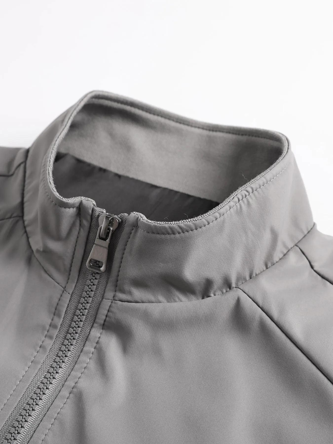 Veste Cardigan fine et décontractée pour hommes, couleur unie, col montant, pour Sports de plein air