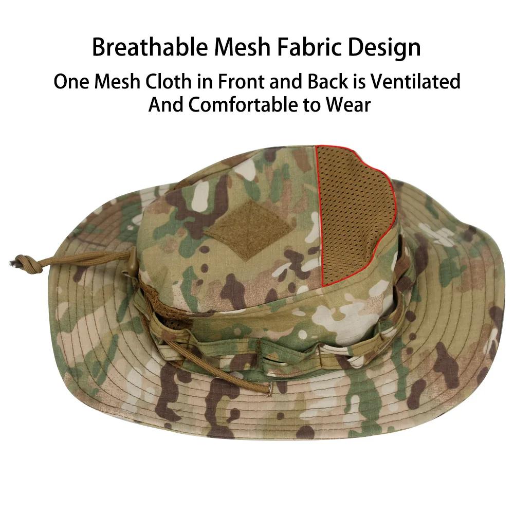 Chapeau Boonie camouflage pour hommes, 1 pièce/5 pièces, protection solaire, seau respirant, randonn