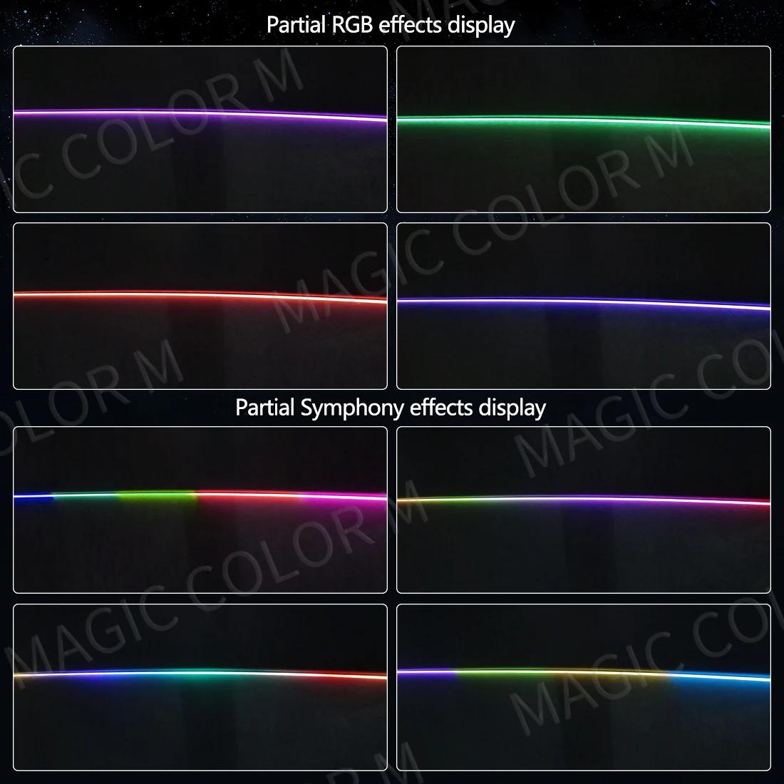 Lumières d'ambiance pour toit ouvrant de voiture, 140cm, 55.12 pouces, lucarne LED Symphony RGB, ban