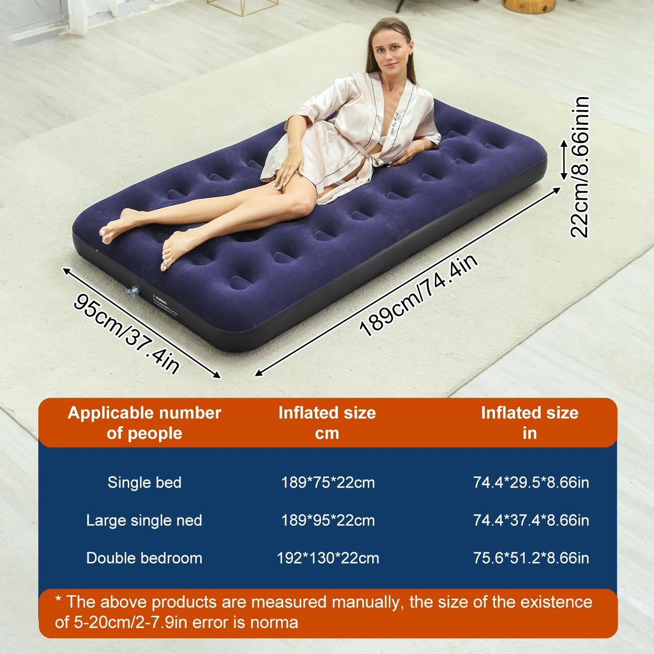 Lit gonflable de matelas d'air de taille unique, coussin de couchage de Camping de matelas gonflable