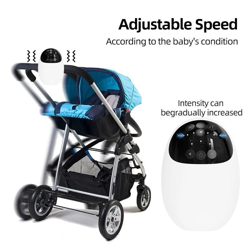 Berceau pour bébé rechargeable avec batterie 1800 mAh, sons apaisants, lumière LED respirante et 3 m