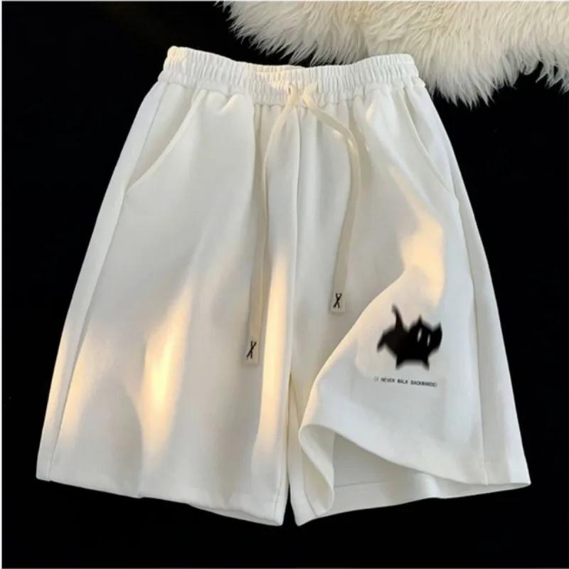 Short surdimensionné pour hommes, foulard gaussien, imprimé chatons, Short à cinq points pour Couple