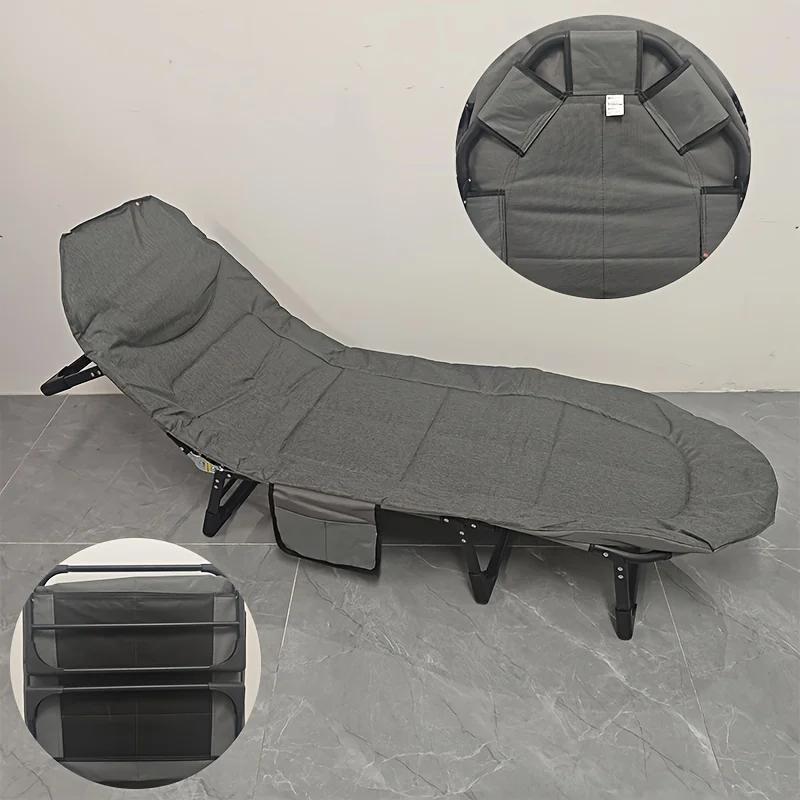 Lit pliant portable et multifonctionnel – Lit de sieste simple et rembourré pour un usage domestique