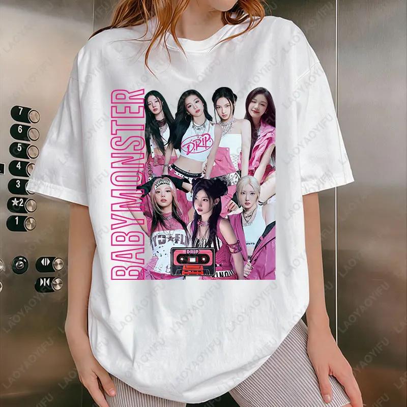 BabyMonster World Tour 2025 sweat Hello Monsters KPOP Fan t-shirt hommes femmes coton décontracté mo