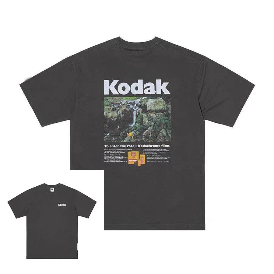 T-shirt d'été pour homme Ko Cheng en coton 100 % avec imprimé film, coupe ample à manches courtes, i