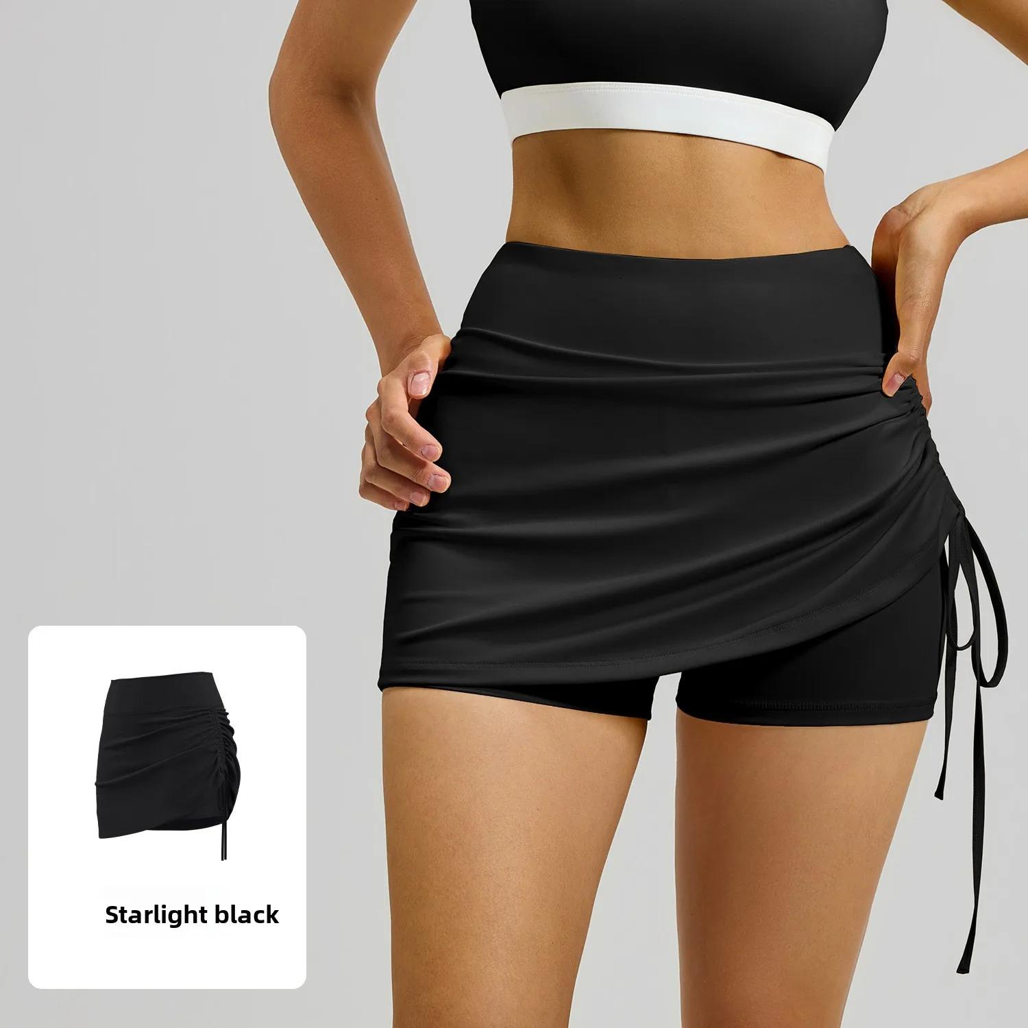 Jupe de sport pour femme été 2026, jupe anti-roulement, short de course taille haute, short de yoga 